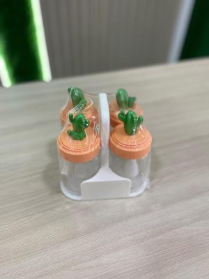 Set Porta Condimentos con Diseño de Cactus
