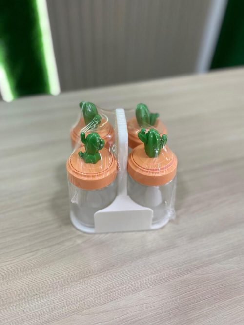 Set Porta Condimentos con Diseño de Cactus