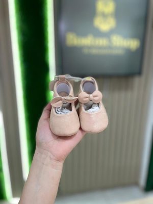 Zapatitos de Bebé con Moño – Rosa Nude
