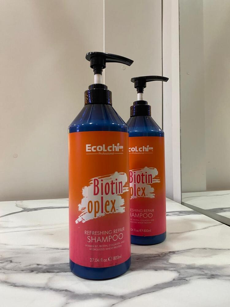 Shampoo Reparador con Biotina – EcoLchi® Professional Biotin Oplex (800 ml)
