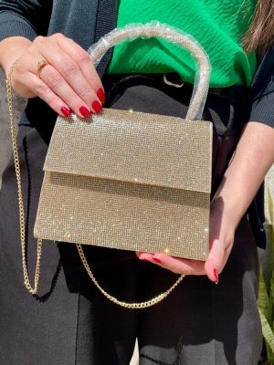 Cartera Dorada con Brillos – Chenson