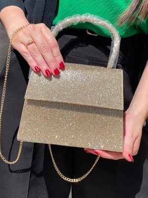 Cartera Dorada con Brillos – Chenson