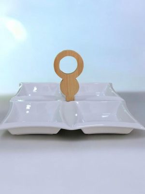 Bandeja para Picadas de Cerámica con Divisiones – Diseño Elegante
