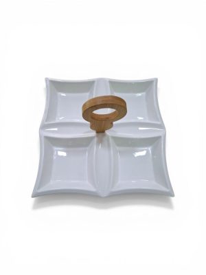 Bandeja para Picadas de Cerámica con Divisiones – Diseño Elegante