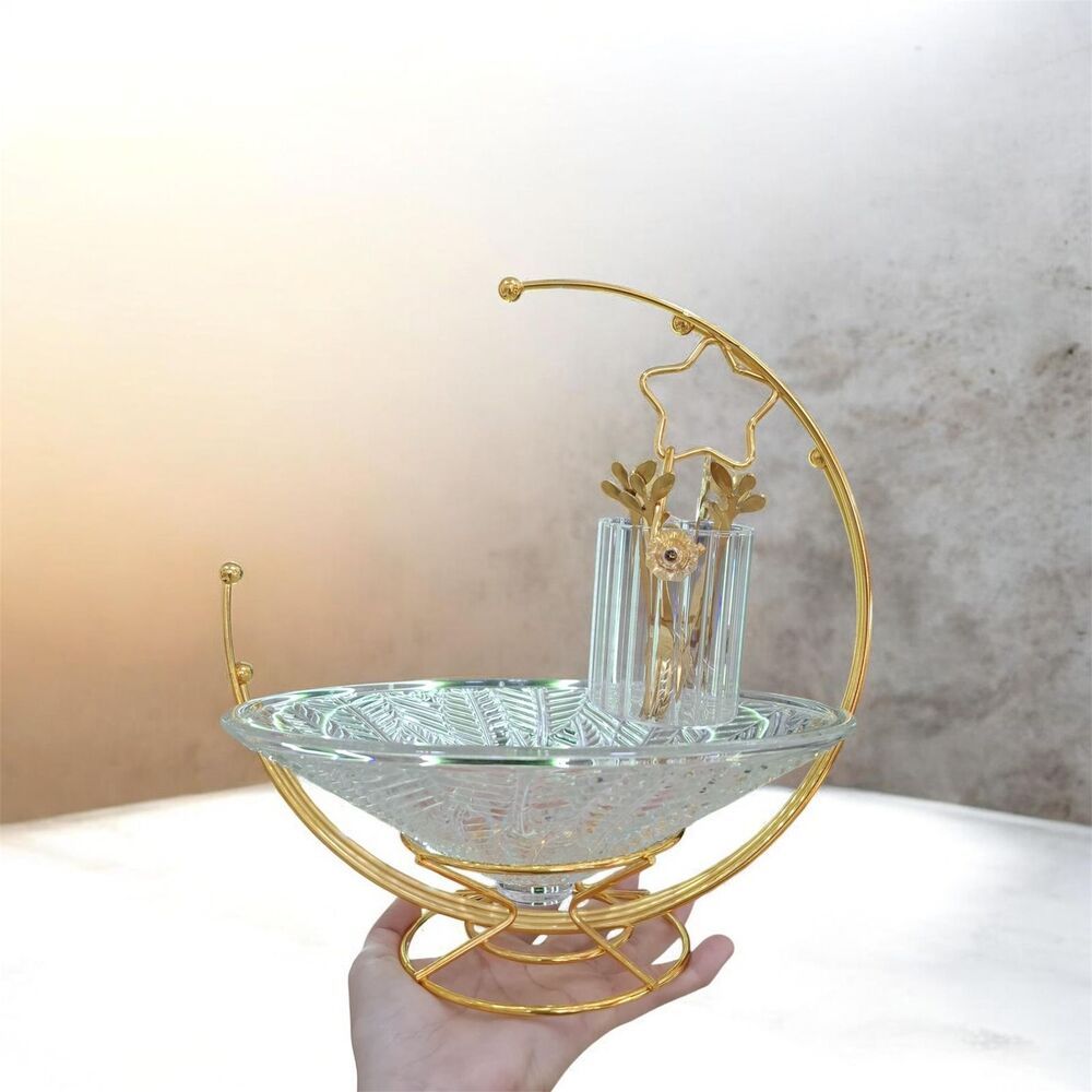 Frutero Decorativo con Base Metálica Dorada – Diseño Moderno - Imagen 2